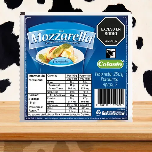 Queso Mozzarella Tajado 250 g