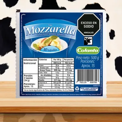 Queso Mozzarella Tajado 500 g