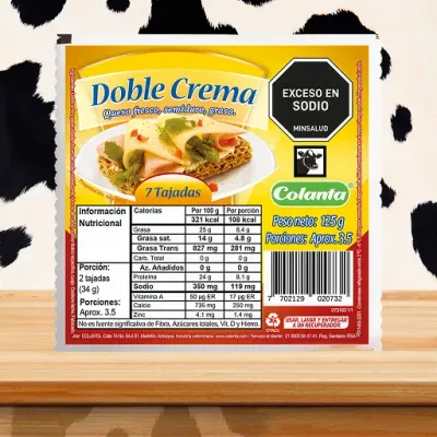 Queso Doble Crema (x7 Tajadas) 125 g